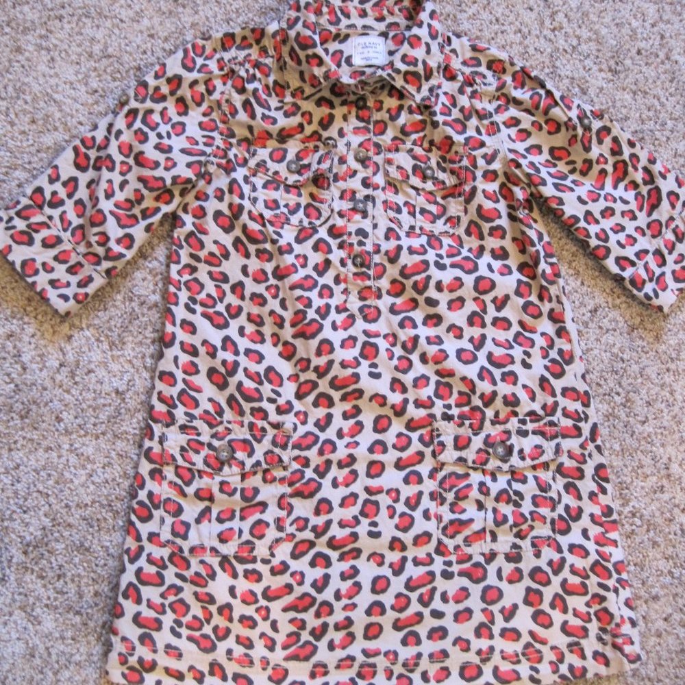 Old Navy animal print shirt dress size girl S - Picture 1 of 8